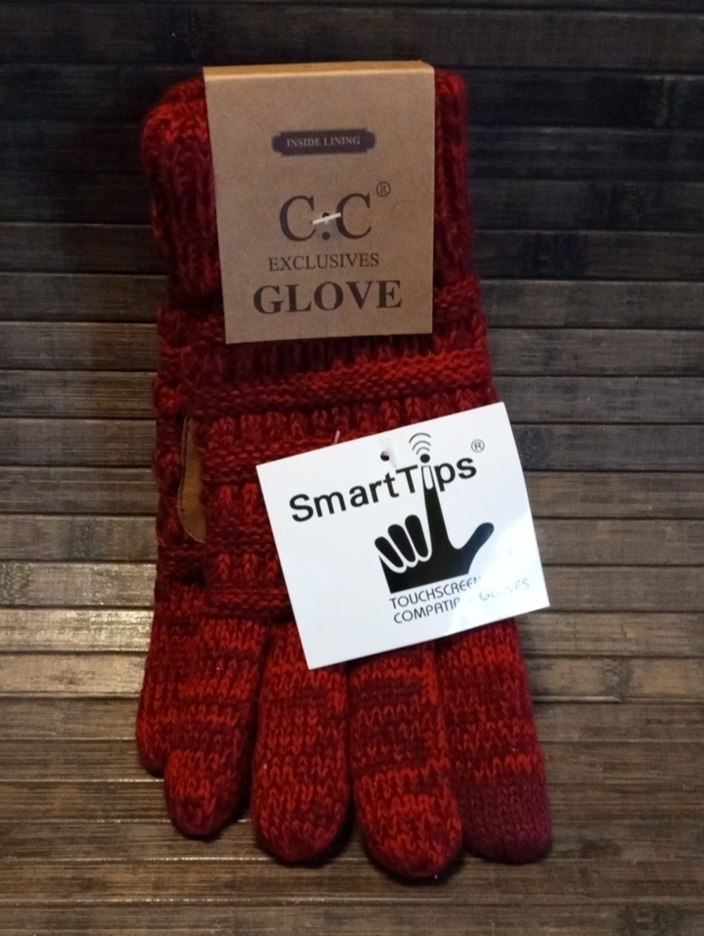 C.C Exclusives Red Knit Smart-Tip Gloves NWT